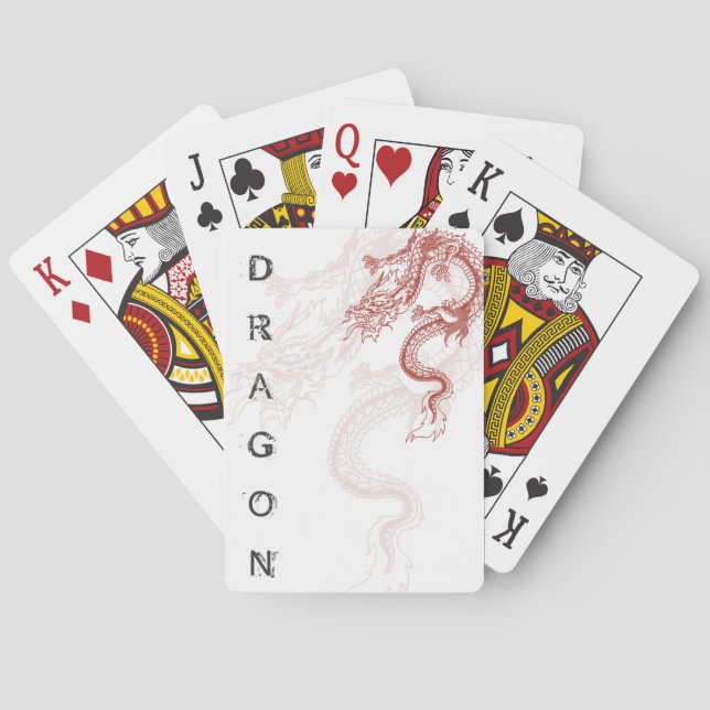 Année du dragon Cartes de jeu personnalisées (dos)