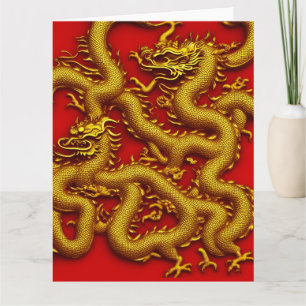 Année Du Dragon - Grande Carte De Nouvel An Chinoi