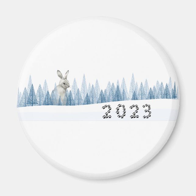 Année du Lapin 2023, Aimant du Nouvel An (Devant)