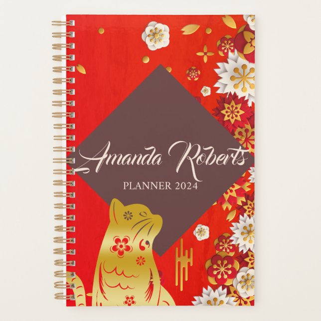 Année Du Planificateur De Fleurs Cat 2024 (Devant)