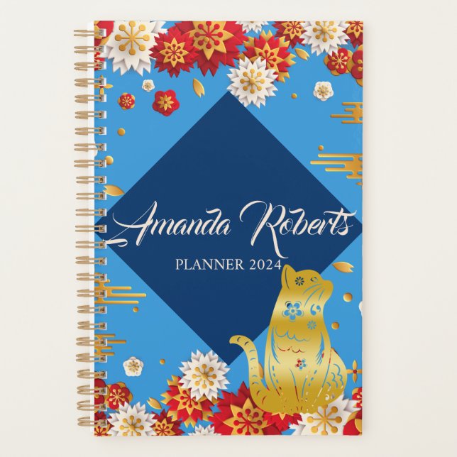 Année Du Planificateur De Fleurs Cat 2024 (Devant)