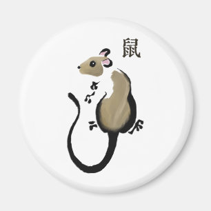 "Année du rat" Magnet asiatique Rat