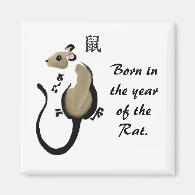 "Année du rat" Magnet asiatique Rat (Devant)