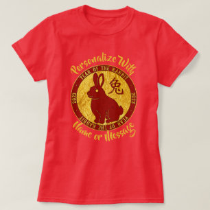 Année Du T-shirt D'Or Rabbit Faux