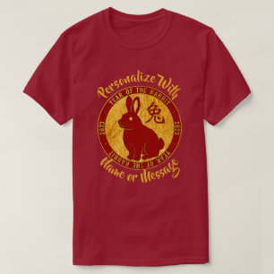 Année Du T-shirt D'Or Rabbit Faux