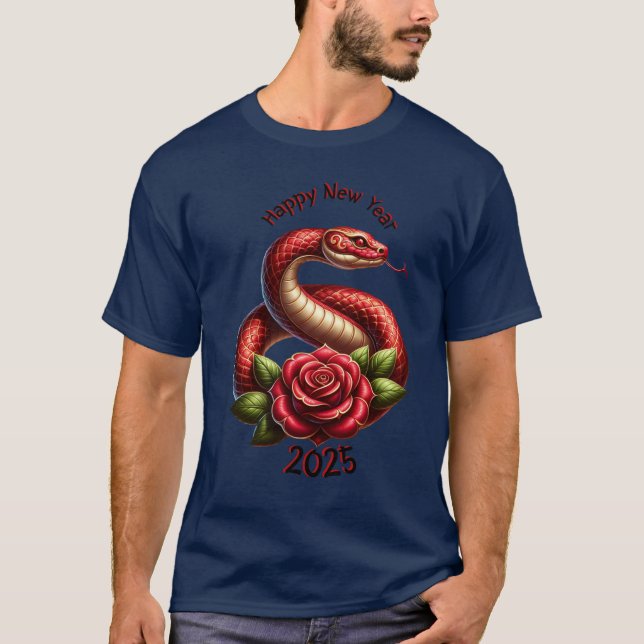 Année du T-shirt homme serpent (Devant)