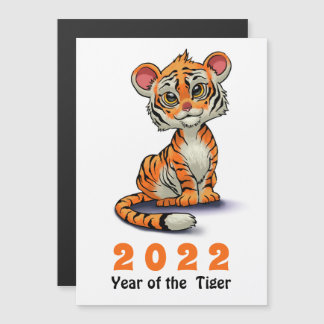 Année du Tiger 2022 Cute Orange Cartoon Cub