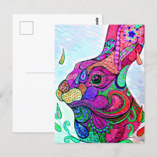 ANNÉE DU ZODIAQUE LAPIN    Carte postale de livre 