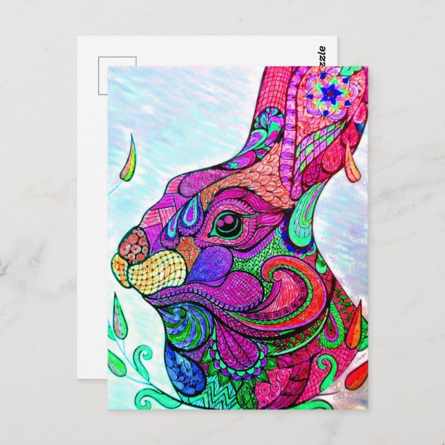 ANNÉE DU ZODIAQUE LAPIN |  Colorbook Carte postale (Devant / Derrière)