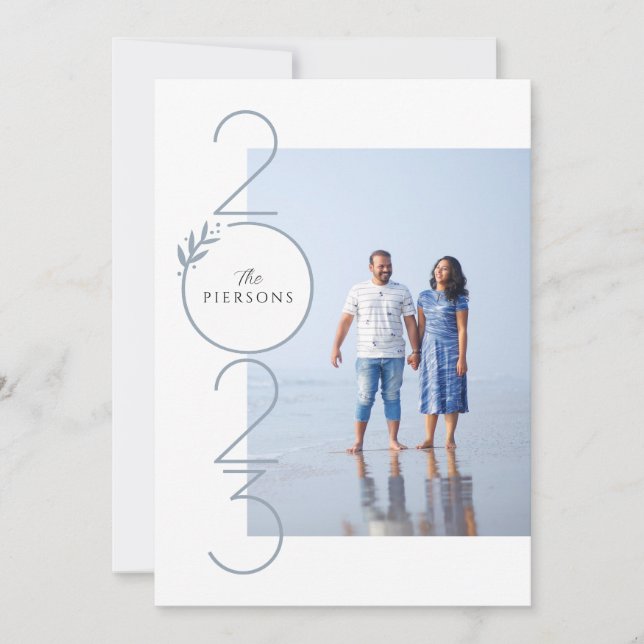 Année empilée Nouvel An Portrait de carte (Devant)