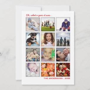 Année en revue 12 Photo Collage Carte de vacances