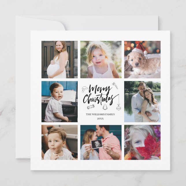 Année en revue 8 Photo Collage Carte de Noël (Devant)