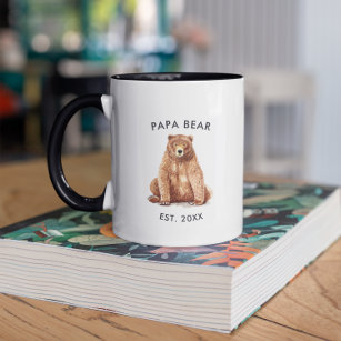 Année établie   Aquarelle Papa Bear Mug