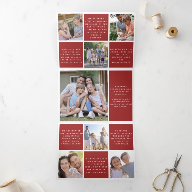 Année familiale en revue Photos Tri-Fold Holiday C (Intérieur)