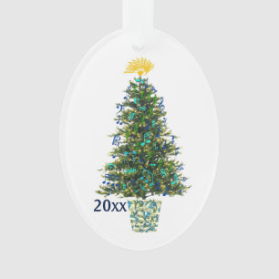 Année personnalisable d'arbre de Noël de symboles