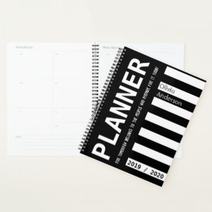 Année personnalisée 2019 2020 Moderne Noir et Blan