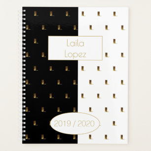 Année personnalisée 2019 2020 Noir Blanc Or Mono