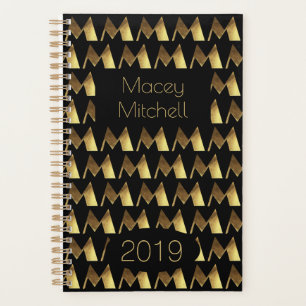 Année personnalisée 2019 Monogramme d'or noir M Él