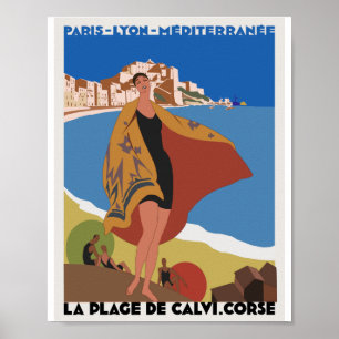 Années 1920 Poster de voyage Vintage Paris lyon Me