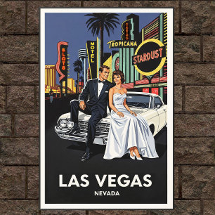Années 1960 Vintage Las Vegas Travel Poster