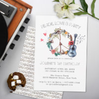Années 60 super Thème Anniversaire Fête Boho Invit