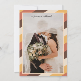 Années 70 Rétro Striped We Elopé Faire-part les an