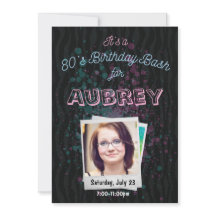 Années 80 Invitation Bash - thème des années 1980