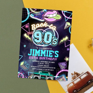 Années 90 Invitation modifiable à la fête d'annive
