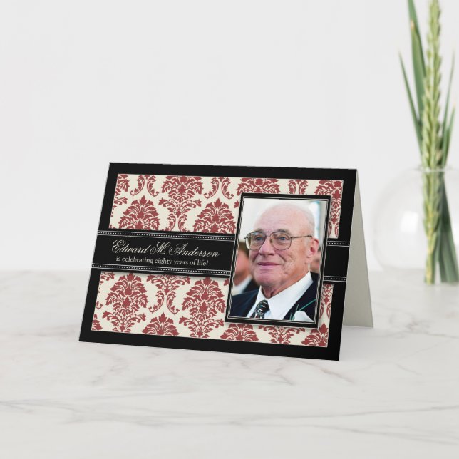 Années d'or de damassé d'invitation de CARTE (Devant)