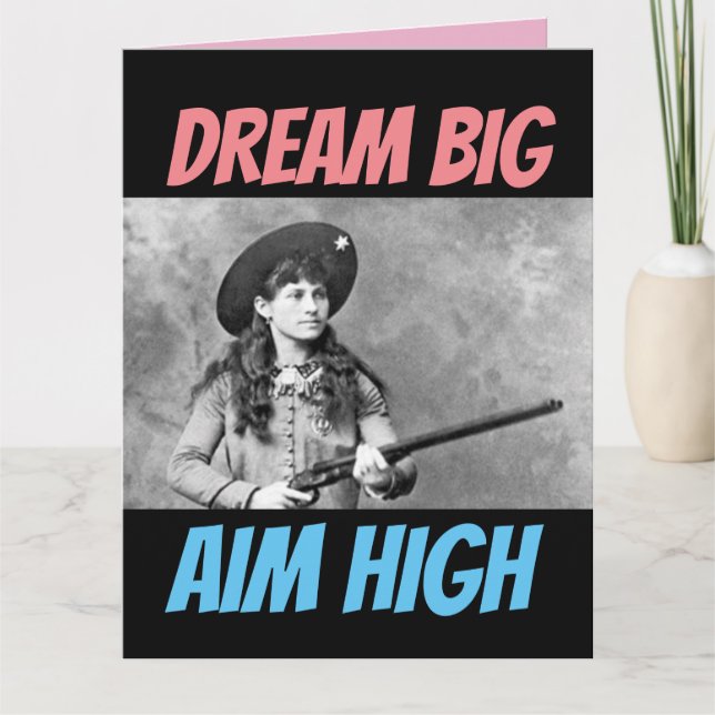 ANNIE OAKLEY AIMING GUN, CARTES DE SALUT D'ANNIE (Devant)