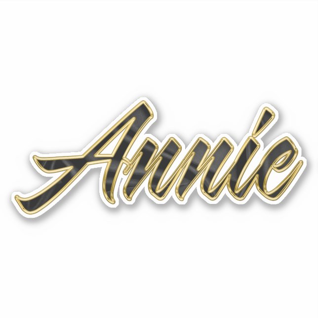 Annie or noir autocollant Lettering (Devant)