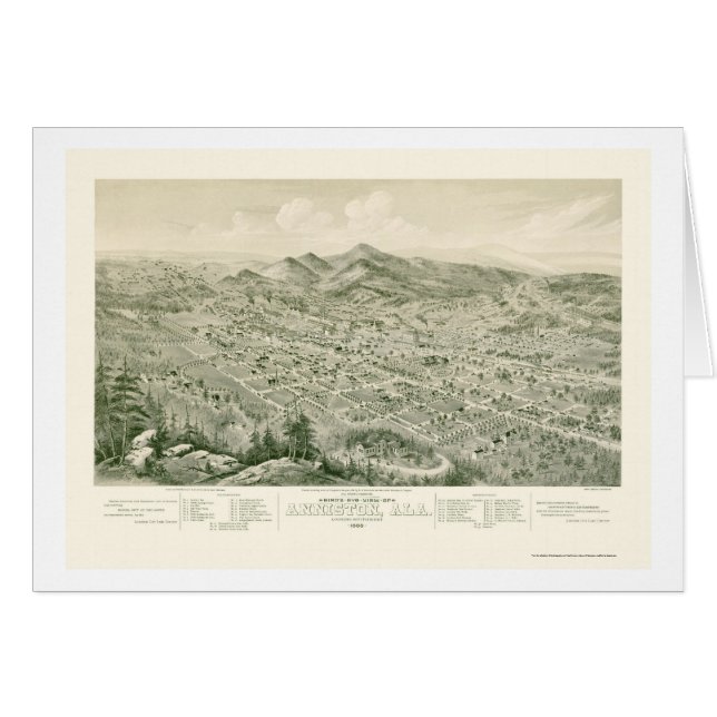 Anniston, carte panoramique d'AL - 1888 (Devant horizontal)
