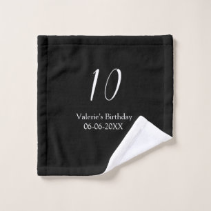 anniversaire 10 ans blanc noir nom date calligraph
