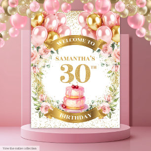 Anniversaire 30 ans Tapisserie Fuschia Or Tissée F