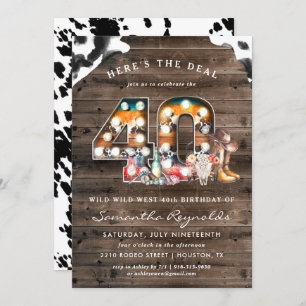 Anniversaire 40 ans   Wild West Cowboy Invitation