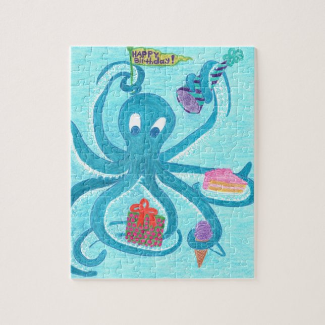 Anniversaire 8" de poulpe" puzzle x10 (vient dans (Vertical)