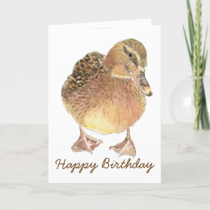 Anniversaire amusant avec carte de canard mignonne