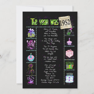 Anniversaire Année 1952 Invitation