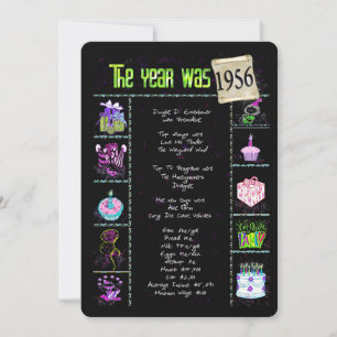 Anniversaire Année 1956 Invitation