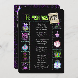 Anniversaire Année 1978 Invitation
