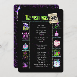 Anniversaire Année 1995 Invitation