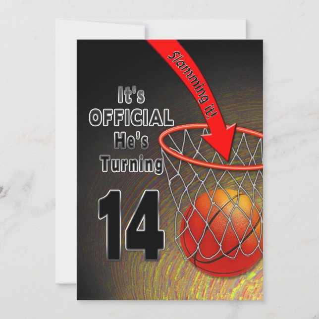ANNIVERSAIRE - BASKETBALL - 14E INVITATION (Devant)