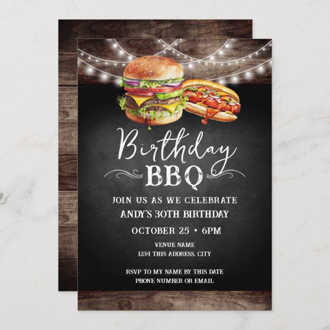 Anniversaire BBQ 30e anniversaire Invitation (Devant / Derrière)