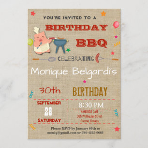 ANNIVERSAIRE BBQ PARTY INVITATION TOUT ÂGE
