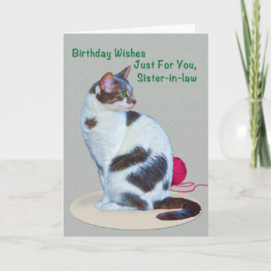 Cartes Noir Et Blanc Chat D Anniversaire Zazzle Fr