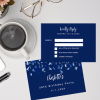 Anniversaire bleu blanc confetti parti RSVP