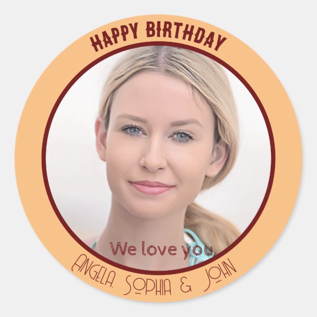 Anniversaire Bliss : Round Happy Birthday Sticker (Devant)