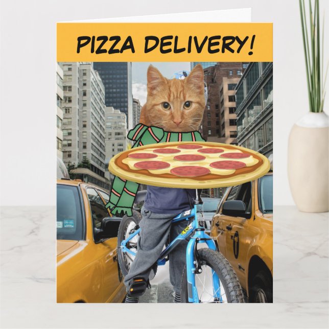 ANNIVERSAIRE BROTHER CAT PIZZA LIVRAISON CARTE DE  (Devant)