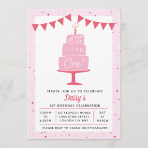 Anniversaire Cake Girls 1ère invitation anniversai