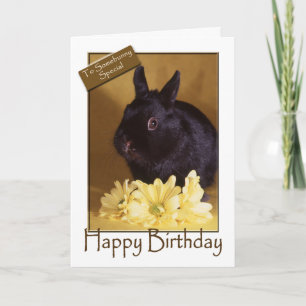 Anniversaire - carte de voeux de lapin et de